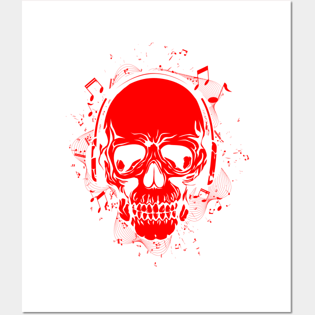 Skully Candy - Red Wall Art by lldesigns